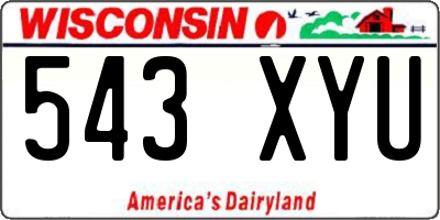 WI license plate 543XYU