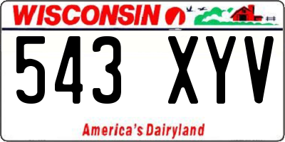 WI license plate 543XYV