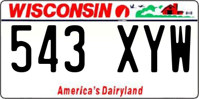 WI license plate 543XYW