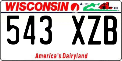 WI license plate 543XZB