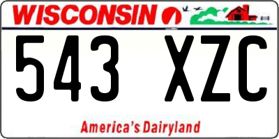 WI license plate 543XZC