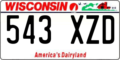 WI license plate 543XZD