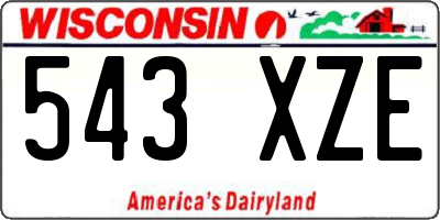 WI license plate 543XZE