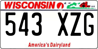 WI license plate 543XZG