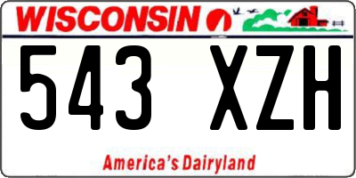 WI license plate 543XZH