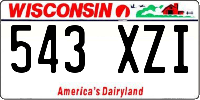 WI license plate 543XZI