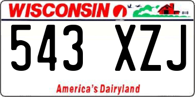 WI license plate 543XZJ