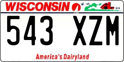 WI license plate 543XZM