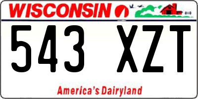 WI license plate 543XZT