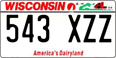WI license plate 543XZZ