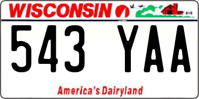 WI license plate 543YAA