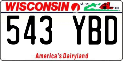 WI license plate 543YBD