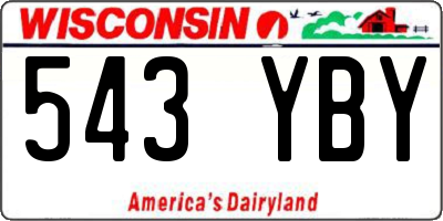 WI license plate 543YBY