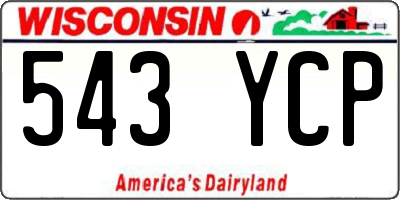 WI license plate 543YCP