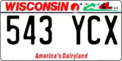 WI license plate 543YCX