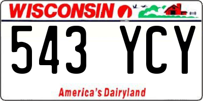 WI license plate 543YCY