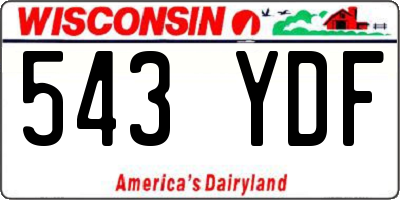 WI license plate 543YDF