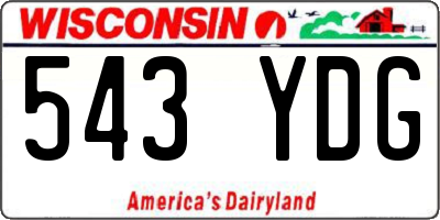 WI license plate 543YDG