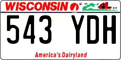WI license plate 543YDH