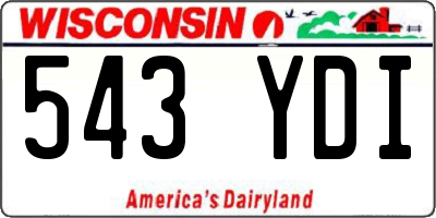 WI license plate 543YDI