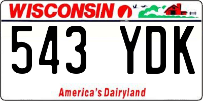 WI license plate 543YDK