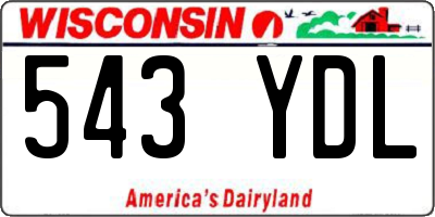 WI license plate 543YDL