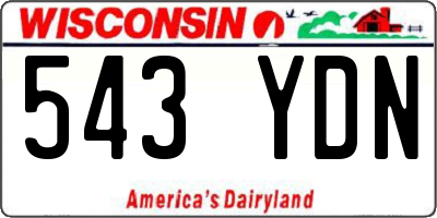 WI license plate 543YDN