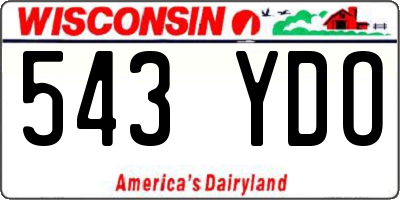 WI license plate 543YDO