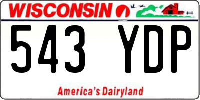 WI license plate 543YDP