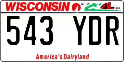 WI license plate 543YDR