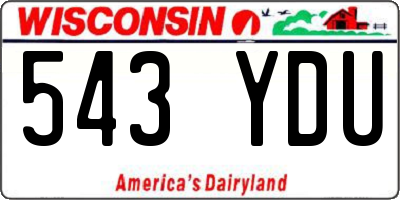 WI license plate 543YDU