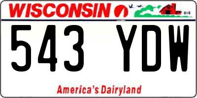 WI license plate 543YDW