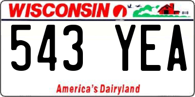 WI license plate 543YEA