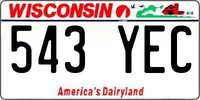 WI license plate 543YEC