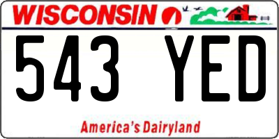 WI license plate 543YED