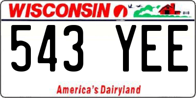WI license plate 543YEE