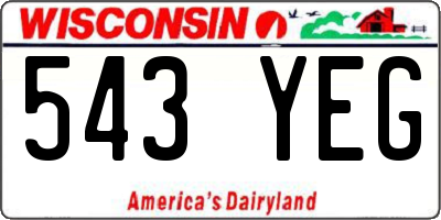 WI license plate 543YEG