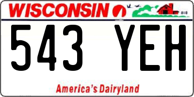 WI license plate 543YEH