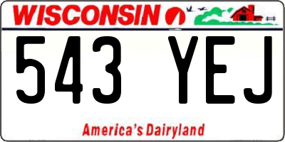 WI license plate 543YEJ