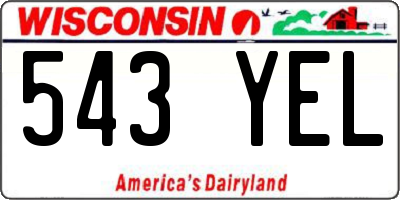 WI license plate 543YEL