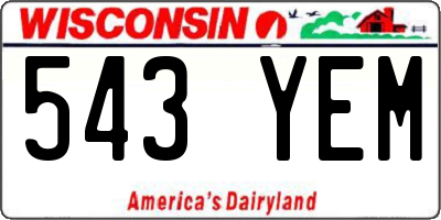 WI license plate 543YEM
