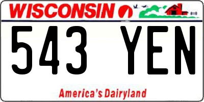 WI license plate 543YEN