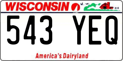 WI license plate 543YEQ