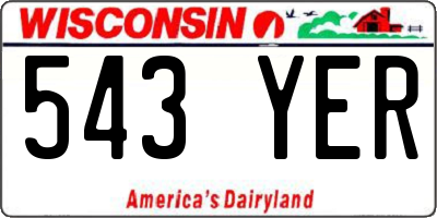 WI license plate 543YER