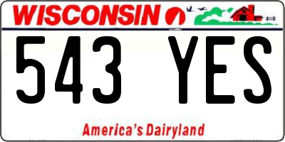 WI license plate 543YES
