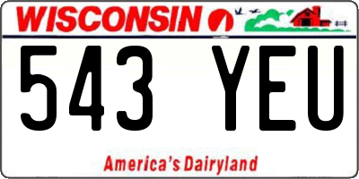 WI license plate 543YEU