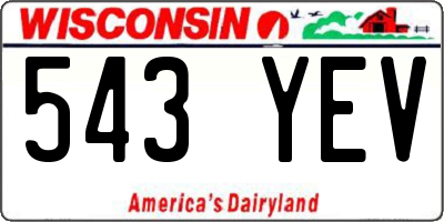 WI license plate 543YEV