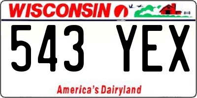 WI license plate 543YEX