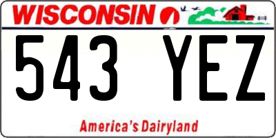 WI license plate 543YEZ