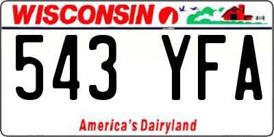 WI license plate 543YFA